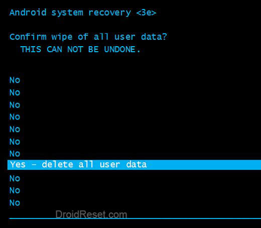 General Mobile G1Terminator Factory Reset