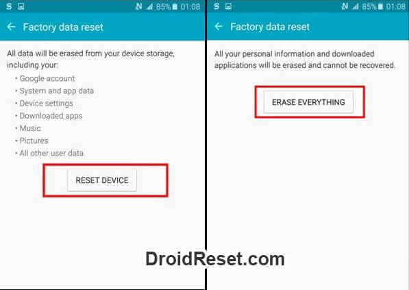 factory reset redmi note 9